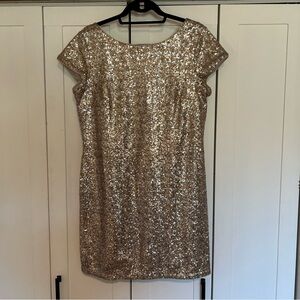 WHBM Gold Sequin Cocktail Dress | Mini Dress | Formal Dress
